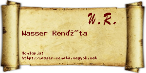 Wasser Renáta névjegykártya